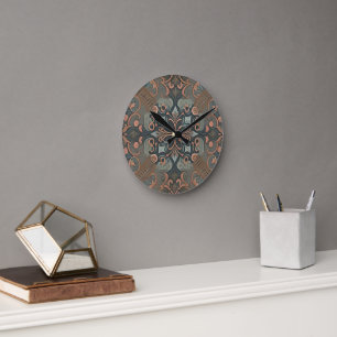 Homely cottage pattern round clock