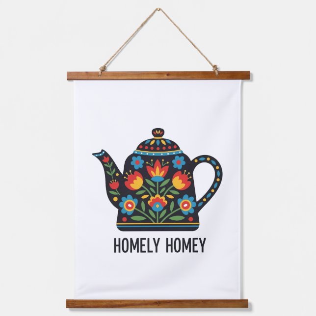Homely home teapot design hanging tapestry (Front)