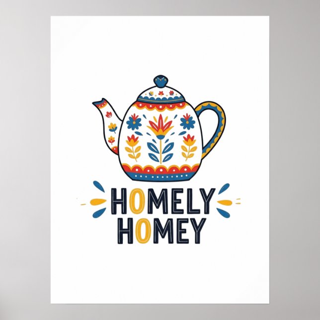 Homely homey cosy teapot design   poster (Front)