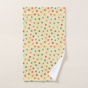 Homely Stars Watercolor Geometric Pattern Hand Towel