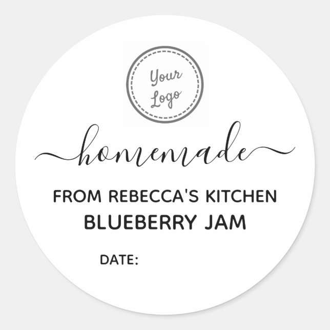 Homemade Add Your Logo | Jam Canning Label (Front)