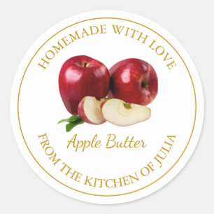 Homemade Apple Butter Label   White