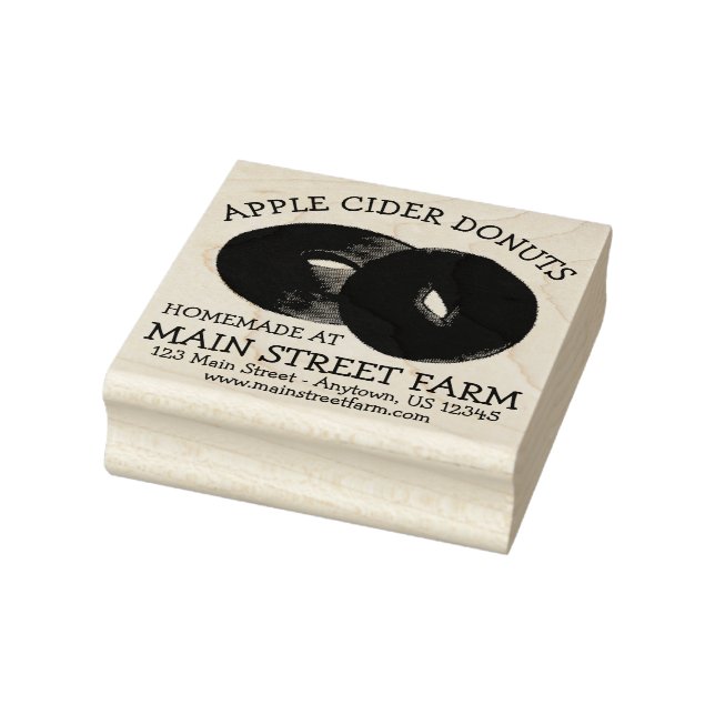 Homemade Apple Cider Doughnuts Doughnuts Farm Fres Rubber Stamp (Stamp)