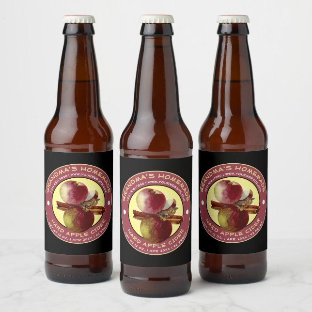 Homemade Apple Cider Template Beer Bottle Label (Bottles)