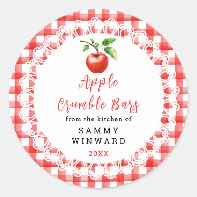 Homemade Apple Crumble Bars Label (Front)