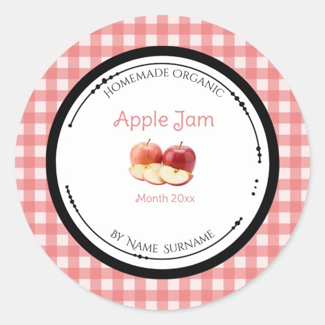 Homemade Apple Jam Label Sticker (Front)