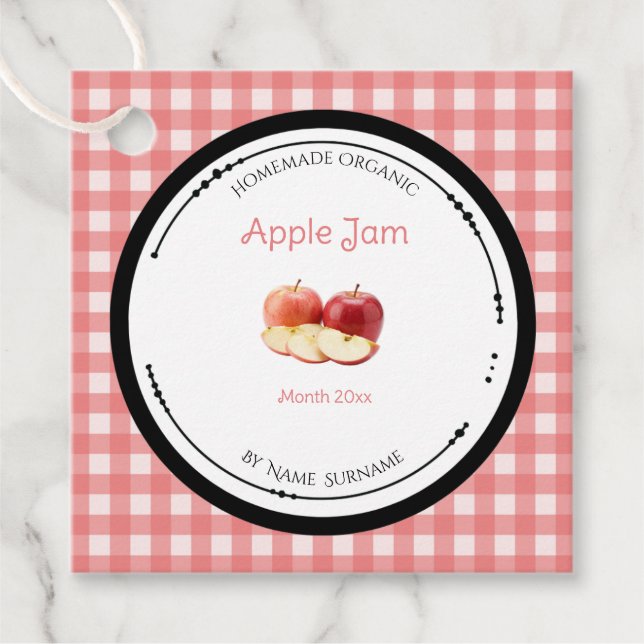 Homemade Apple Jam Label With Ingredients (Front)