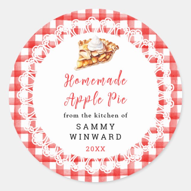 Homemade Apple Pie Food Label (Front)