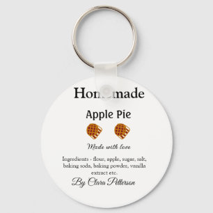 Homemade apple pie made with love add ingredients key ring