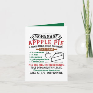 Homemade apple pie recipe customizable holiday card