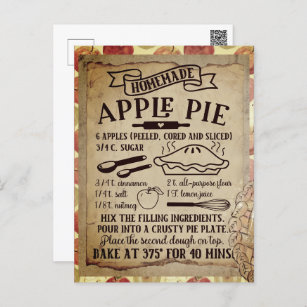 Homemade Apple Pie Recipe  Postcard