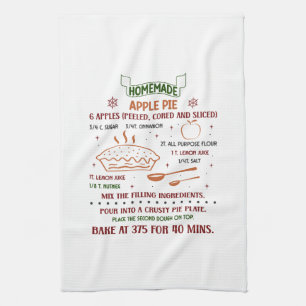 Homemade Apple Pie Recipe Tea Towel