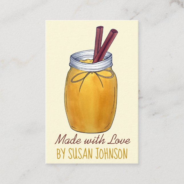 Homemade Applesauce Jar Canning Food Apple Sauce Business Card (Front)