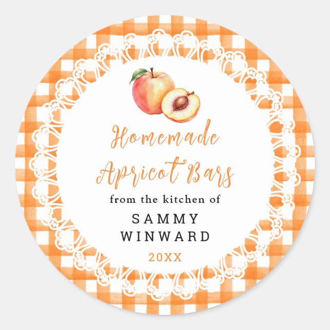 Homemade Apricot Bar Label (Front)