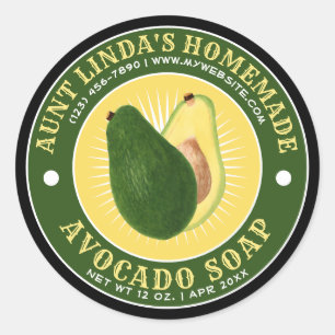 Homemade Avocado Soap Vintage Label Template