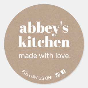 Homemade Baked Goods Add Your Logo Kraft Classic Round Sticker
