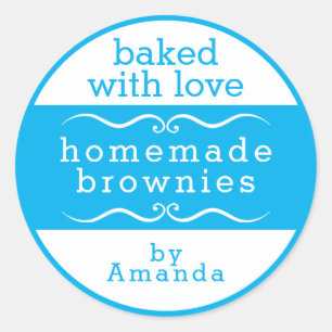 Homemade Baked Goods Brownie Classic Round Sticker