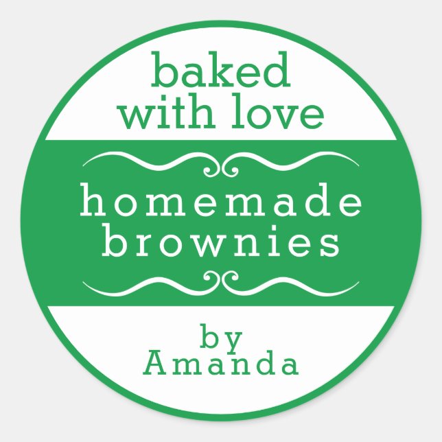 Homemade Baked Goods Brownie Classic Round Sticker (Front)