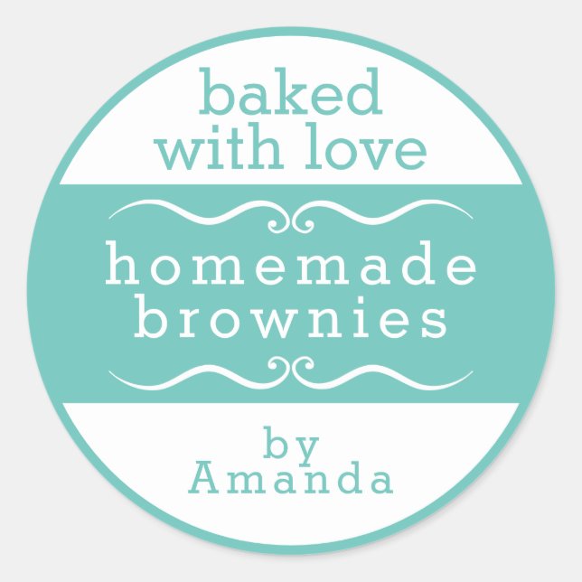 Homemade Baked Goods Brownie Classic Round Sticker (Front)