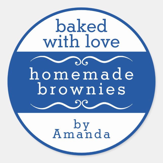 Homemade Baked Goods Brownie Classic Round Sticker (Front)