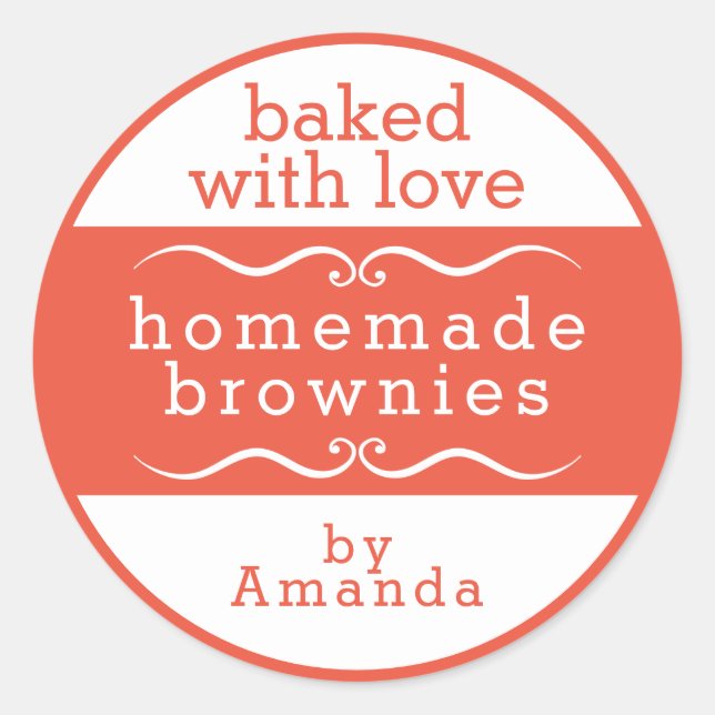 Homemade Baked Goods Brownie Classic Round Sticker (Front)