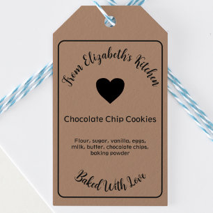 Homemade Baked Goods Ingredients Kraft Paper Brown Gift Tags