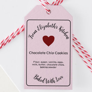 Homemade Baked Goods Ingredients Pink  Gift Tags