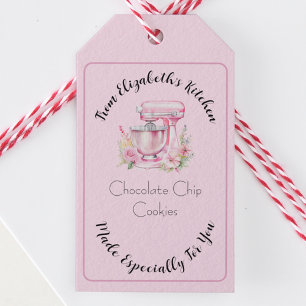 Homemade Baked Goods Pink Floral Mixer Gift Tags