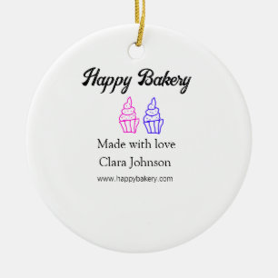 Homemade bakery add your text name custom ceramic tree decoration