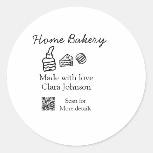 Homemade bakery add your text name custom classic round sticker
