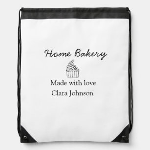 Homemade bakery add your text name custom  drawstring bag