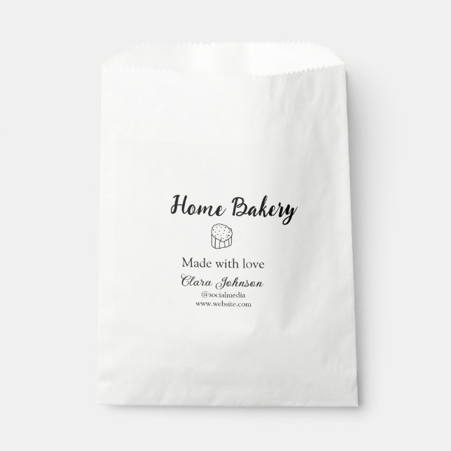 Homemade bakery add your text name custom  favour bags (Front)