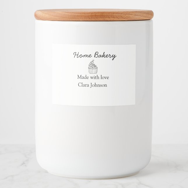 Homemade bakery add your text name custom  food label (Front)