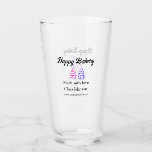 Homemade bakery add your text name custom  glass