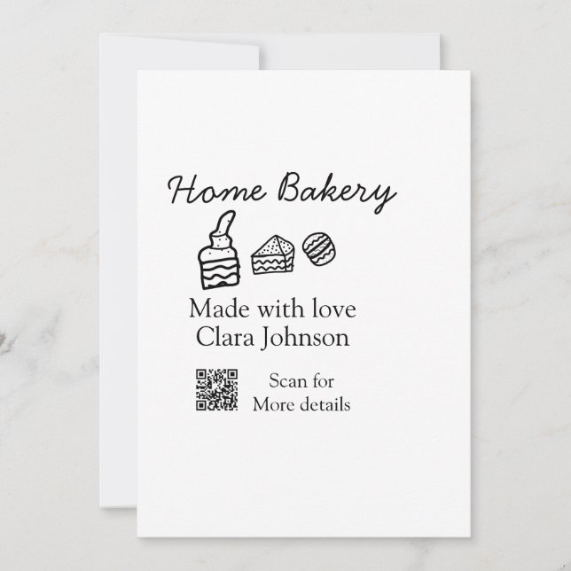 Homemade bakery add your text name custom  invitation (Front)