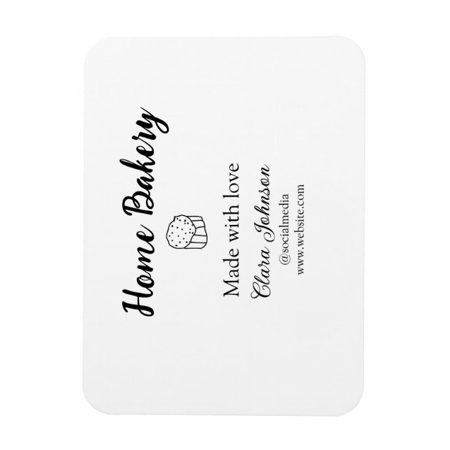 Homemade bakery add your text name custom  magnet (Vertical)