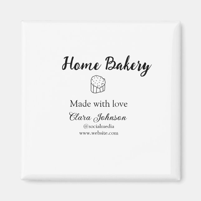 Homemade bakery add your text name custom  magnet (Front)