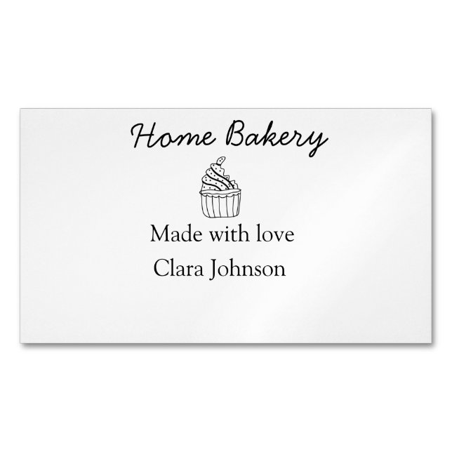 Homemade bakery add your text name custom  	Magnetic business card (Front)