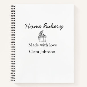 Homemade bakery add your text name custom notebook
