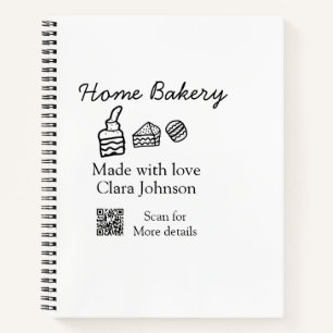 Homemade bakery add your text name custom notebook