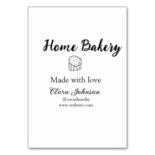 Homemade bakery add your text name custom  table number