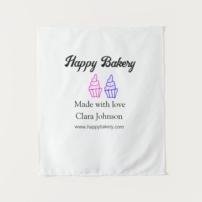 Homemade bakery add your text name custom  tapestry (Front)