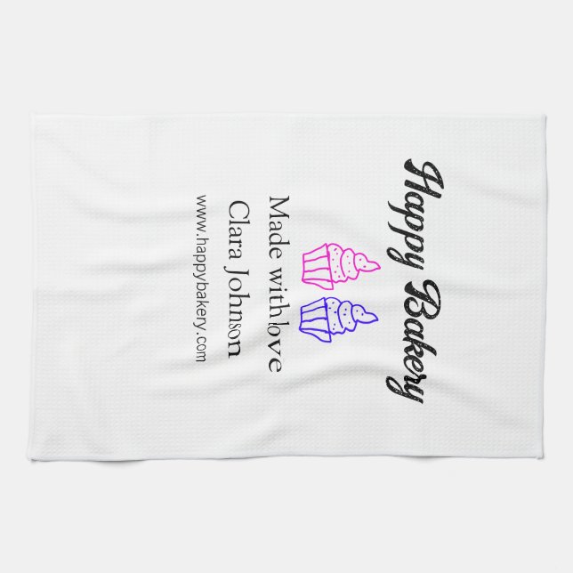 Homemade bakery add your text name custom  tea towel (Horizontal)