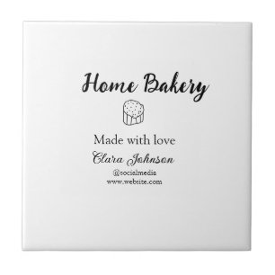 Homemade bakery add your text name custom tile