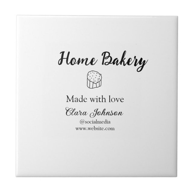 Homemade bakery add your text name custom  tile (Front)