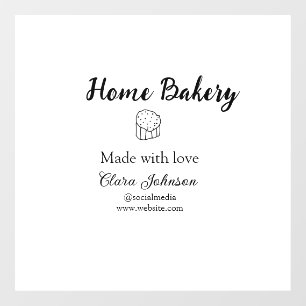 Homemade bakery add your text name custom window cling