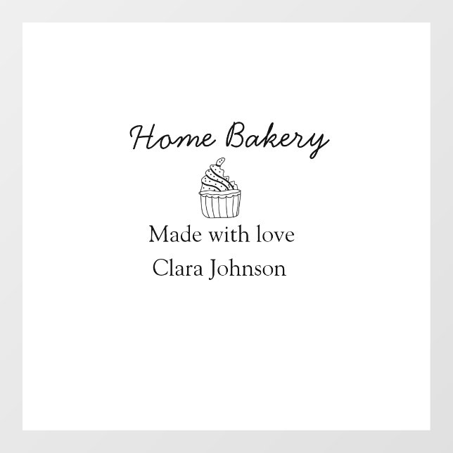 Homemade bakery add your text name custom  window cling (Sheet)