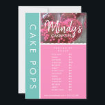 Homemade Bakery Cakepops Flyer Pricing List Invitation<br><div class="desc">Promotional Business Flyer for Cake Pop Business</div>