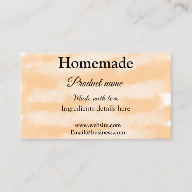 Homemade bakery made with love add text website business card (Front)