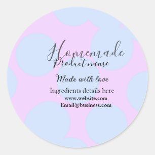 Homemade bakery made with love add text website classic round sticker
